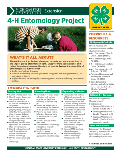 Michigan 4-H Entomology Project Snapshot