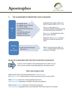 Apostrophes - James Madison University