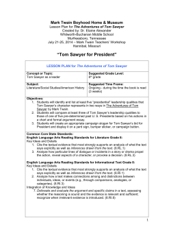 Tom Sawyer for President [Common Core emphasis]