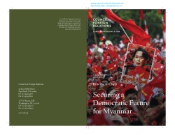 Securing a Democratic Future for Myanmar