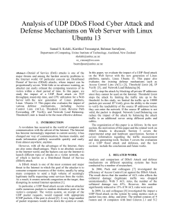 Analysis of UDP DDoS Flood Cyber Attack and Defense