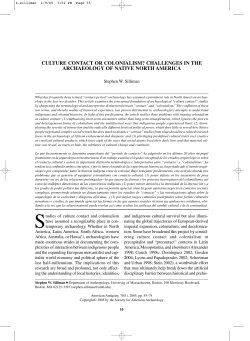 CULTURE CONTACT OR COLONIALISM? CHALLENGES IN THE