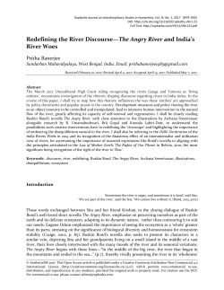 Redefining the River Discourse—The Angry River and India`s River