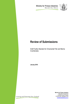 ROS Ornamental Fish and Marine Invertebrates Facility Standard 2016