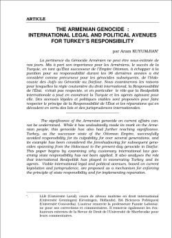 the armenian genocide : international legal and political avenues for