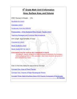 6 Grade Math Unit 6 Information Area, Surface Area, and Volume