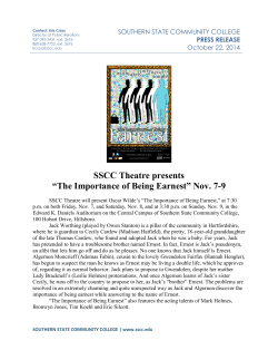 SSCC Theatre presents &ldquo;The Importance of Being Earnest&rdquo; Nov. 7-9