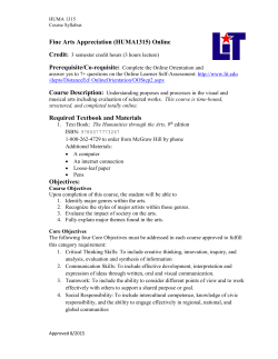 HUMA 1315 Online syllabus - Lamar Institute of Technology.