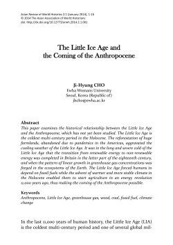 The Little Ice Age and the Coming of the Anthropocene