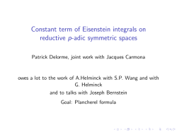 Constant term of Eisenstein integrals on reductive p