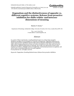 Dogmatism and the distinctiveness of opposite vs. different cognitive