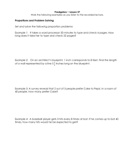 Proportions and Problem Solving Set and solve the following