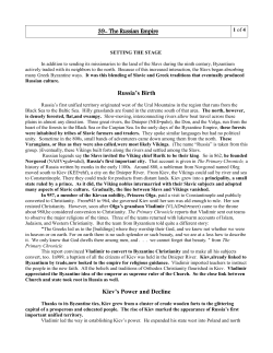39- The Russian Empire Russia`s Birth Kiev`s Power and Decline