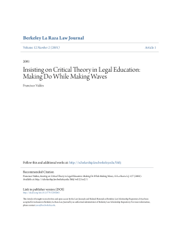 Insisting on Critical Theory in Legal Education: Making Do While