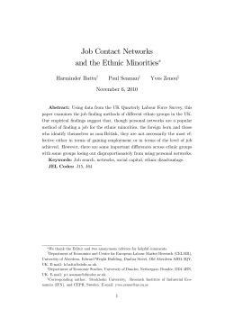Job Contact Networks and the Ethnic Minorities&lowast;
