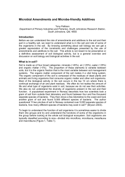 Microbial Amendments and Microbe
