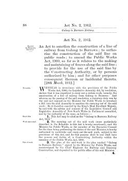 Galong to Burrowa Railway Act 1912 No 2