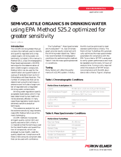SEMI-VOLATILE ORGANICS IN DRINKING WATER