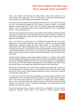 The Zero Carbon Sat Nav says &ldquo;Turn around when possible&rdquo;!