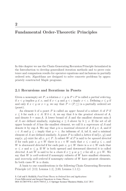 2 Fundamental Order-Theoretic Principles