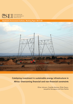 Catalysing investment in sustainable energy infrastructure in Africa