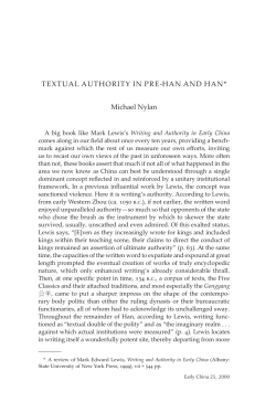 Textual Authority in Pre-Han and Han