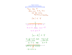 Solving Absolute Value Inequalities