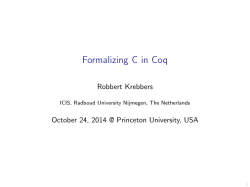 Formalizing C in Coq
