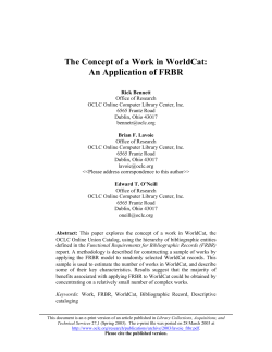 The Concept of a Work in WorldCat