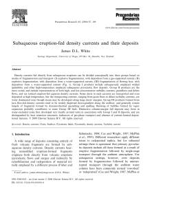 Subaqueous eruption-fed density currents and their deposits