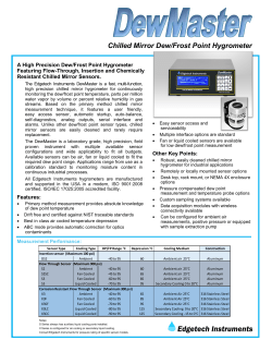 Chilled Mirror Dew/Frost Point Hygrometer