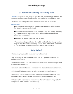 Test Taking Strategy - Hollenbeck Middle School