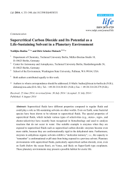 Supercritical Carbon Dioxide and Its Potential as a Life
