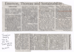 Emerson, Thoreau. .and Sustainability