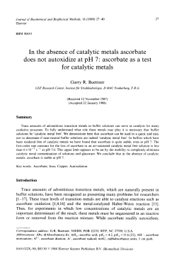 In the absence of catalytic metals ascorbate does not autoxidize at