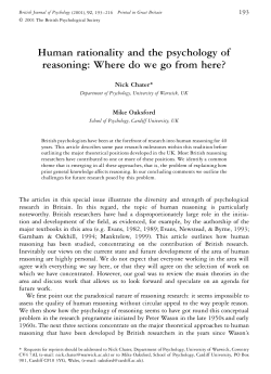 Human rationality and the psychology of reasoning: Where do we go