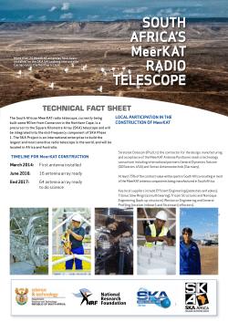 MeerKAT fact sheet - (SKA) South Africa