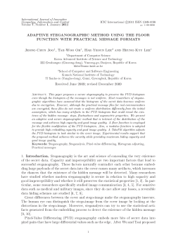 adaptive steganographic method using the floor function with