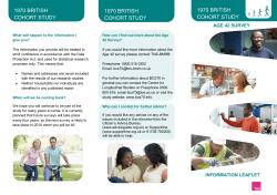 1970 BRITISH COHORT STUDY 1970 BRITISH COHORT