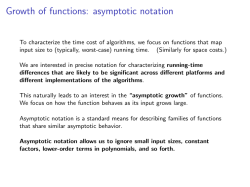 Growth of functions: asymptotic notation