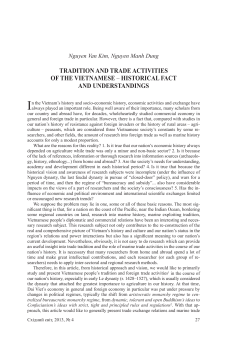 TRADITION AND TRADE ACTIVITIES OF THE VIETNAMESE