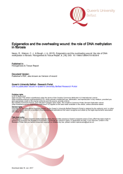 Epigenetics and the overhealing wound: the role of DNA methylation
