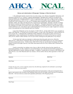 AHCA NCAL Image Release Form