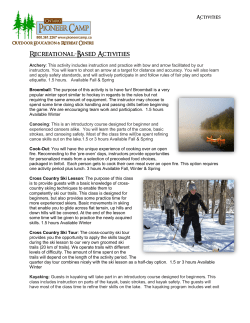 Recreational-Based Activities
