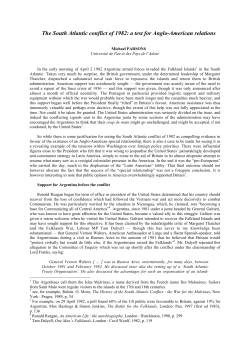 The South Atlantic conflict of 1982: a test for Anglo