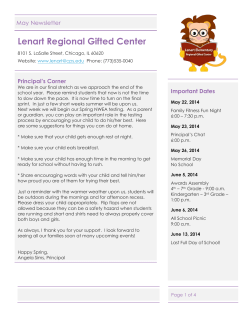 May 2014 - Lenart Elementary Regional Gifted Center