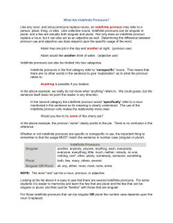 What Are Indefinite Pronouns? Like any noun, and since pronouns