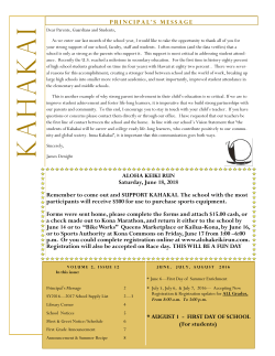 June 5 - Kahakai Elementary!