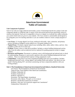 American Government Table of Contents