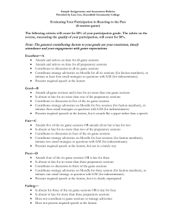 Sample Assignments and Assessment Rubrics
